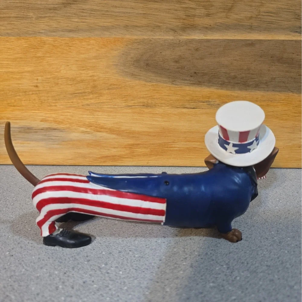 Westland Hot Diggity Dachshund Uncle Sam Patriotic US Flag Long May It Wave16511